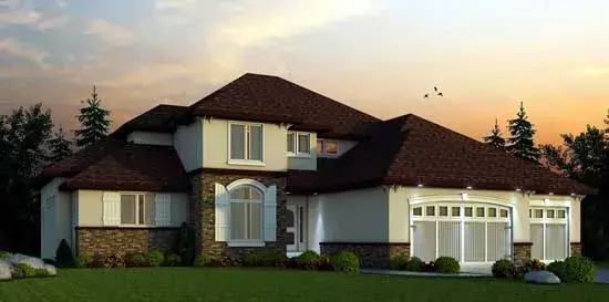 Tuscan house plans 10-1747 - front exterior, 3,553 sq ft, 4 bed, 4 bath house plans | Monster House Plans