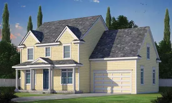 Farmhouse house plans 10-1754 - front exterior, 2,050 sq ft, 3 bed, 1 bath house plans | Monster House Plans