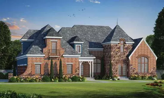 French Country house plans 10-1759 - front exterior, 4,604 sq ft, 3 bed, 4 bath house plans | Monster House Plans