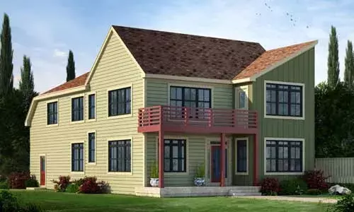 Contemporary house plans 10-1761 - front exterior, 2,516 sq ft, 4 bed, 2 bath house plans | Monster House Plans