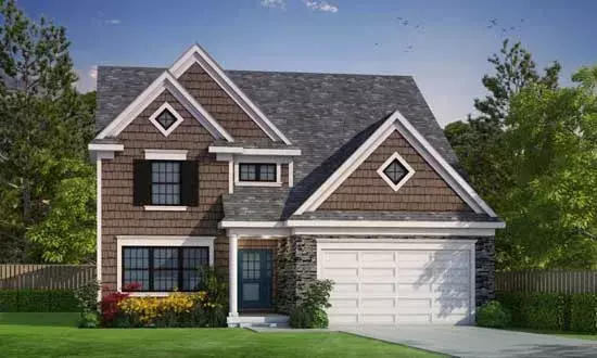 Shingle house plans 10-1762 - front exterior, 2,196 sq ft, 3 bed, 3 bath house plans | Monster House Plans