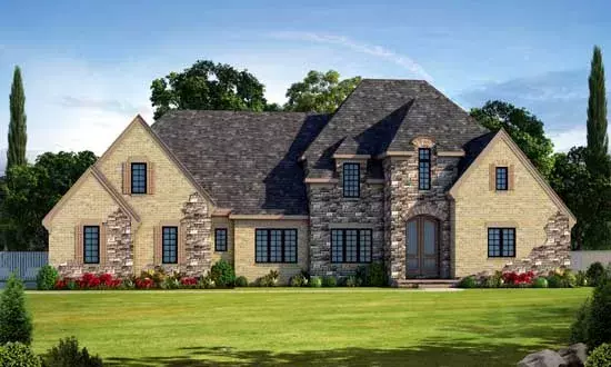 French Country house plans 10-1763 - front exterior, 4,123 sq ft, 5 bed, 5 bath house plans | Monster House Plans
