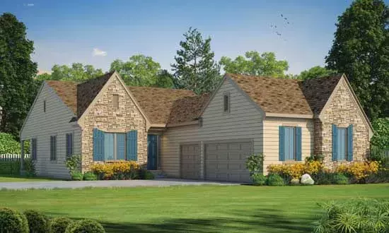 French Country house plans 10-1769 - front exterior, 2,120 sq ft, 2 bed, 2 bath house plans | Monster House Plans