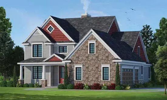 Craftsman house plans 10-1770 - front exterior, 2,721 sq ft, 4 bed, 2 bath house plans | Monster House Plans