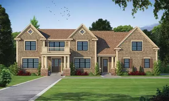 Shingle house plans 10-1773 - front exterior, 5,722 sq ft, 5 bed, 5 bath house plans | Monster House Plans