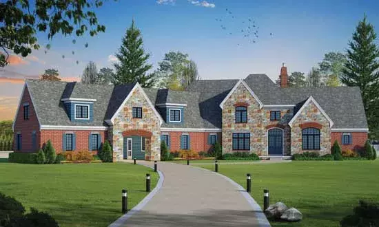 French Country house plans 10-1774 - front exterior, 5,460 sq ft, 5 bed, 5 bath house plans | Monster House Plans