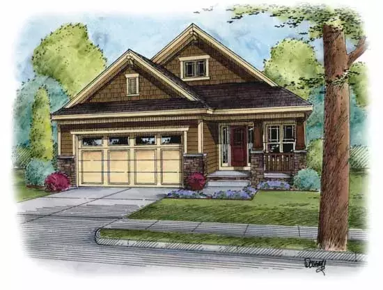 Craftsman house plans 10-1794 - front exterior, 1,929 sq ft, 3 bed, 2 bath house plans | Monster House Plans