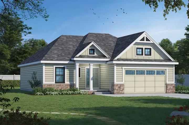Craftsman house plans 10-1795 - front exterior, 1,619 sq ft, 3 bed, 1 bath house plans | Monster House Plans
