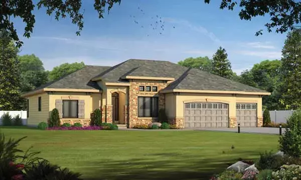 French Country house plans 10-1815 - front exterior, 2,292 sq ft, 2 bed, 2 bath house plans | Monster House Plans
