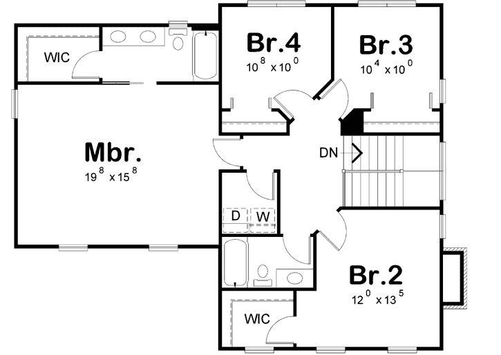 Upper/Second Floor Plan:10-1825