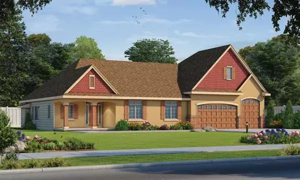 Traditional house plans 10-1855 - front exterior, 3,704 sq ft, 3 bed, 2 bath house plans | Monster House Plans