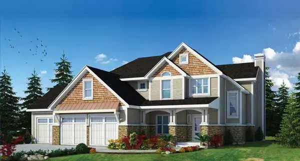 Craftsman house plans 10-1885 - front exterior, 2,815 sq ft, 3 bed, 2 bath house plans | Monster House Plans