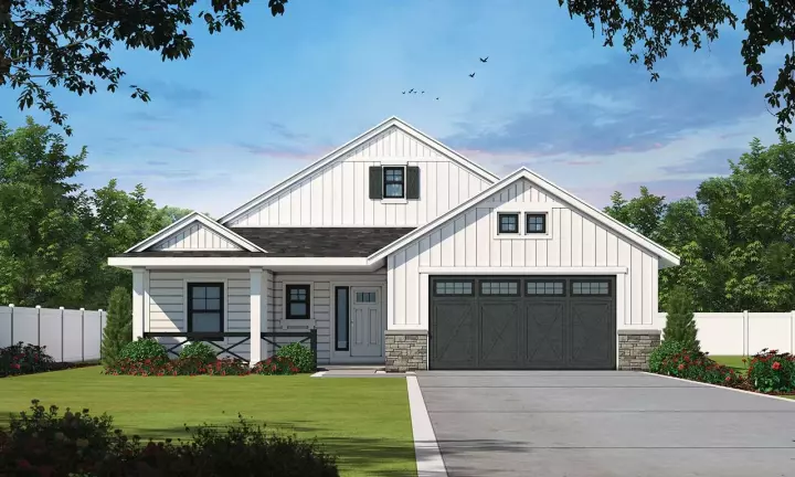 Modern Farmhouse house plans 10-1895 - front exterior, 1,619 sq ft, 3 bed, 2 bath house plans | Monster House Plans