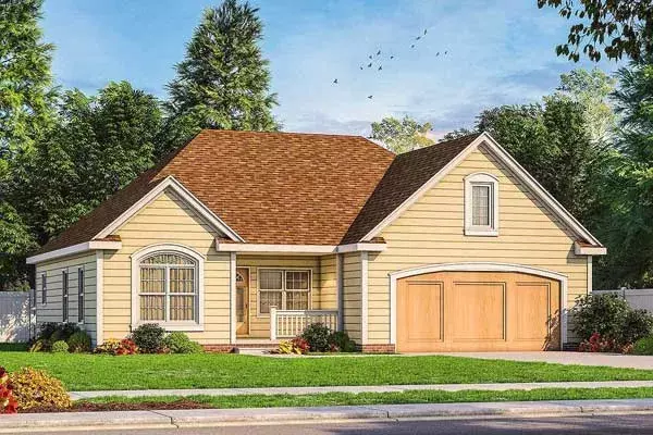 Traditional house plans 10-1897 - front exterior, 1,335 sq ft, 3 bed, 2 bath house plans | Monster House Plans