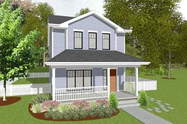 Traditional house plans 10-1900 - front exterior, 1,297 sq ft, 3 bed, 2 bath house plans | Monster House Plans