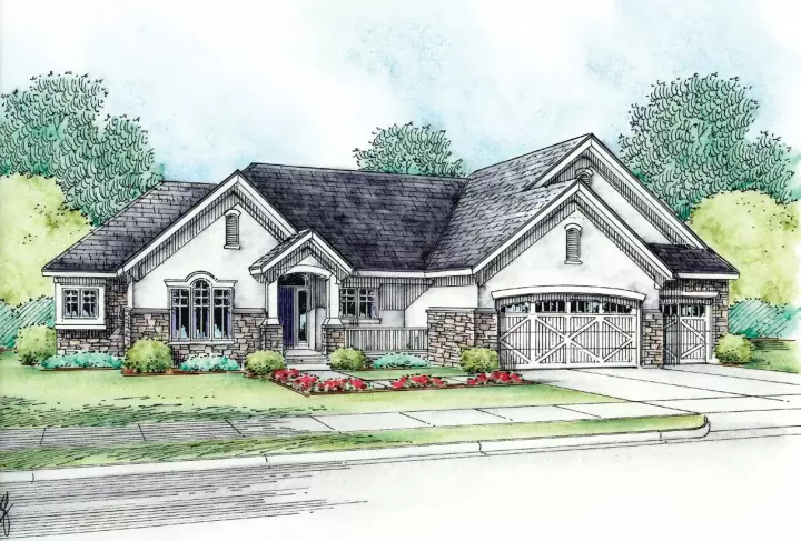 French Country house plans 10-1909 - front exterior, 2,695 sq ft, 3 bed, 3 bath house plans | Monster House Plans