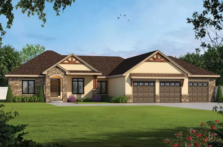 Craftsman house plans 10-1939 - front exterior, 3,929 sq ft, 4 bed, 4 bath house plans | Monster House Plans
