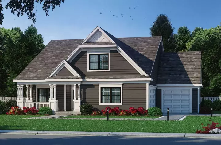 Craftsman house plans 10-1961 - front exterior, 1,844 sq ft, 2 bed, 2 bath house plans | Monster House Plans