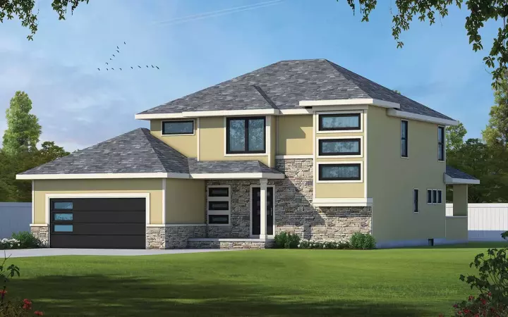 Contemporary house plans 10-1986 - front exterior, 2,198 sq ft, 4 bed, 2 bath house plans | Monster House Plans