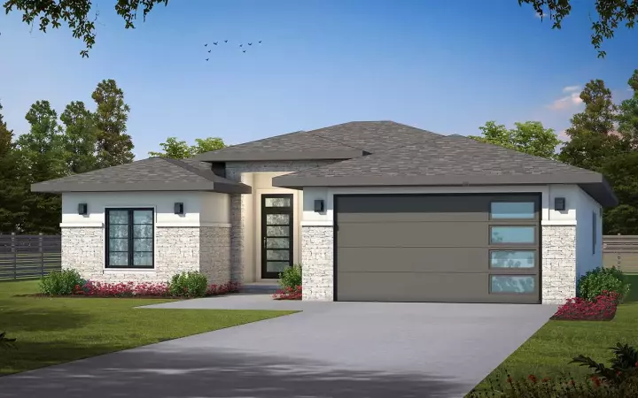 Modern house plans 10-1990 - front exterior, 1,872 sq ft, 3 bed, 3 bath house plans | Monster House Plans