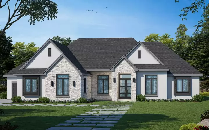 European house plans 10-1995 - front exterior, 2,449 sq ft, 3 bed, 2 bath house plans | Monster House Plans
