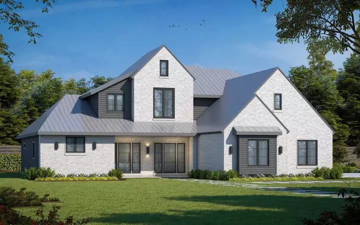 Modern house plans 10-1996 - front exterior, 2,547 sq ft, 4 bed, 3 bath house plans | Monster House Plans