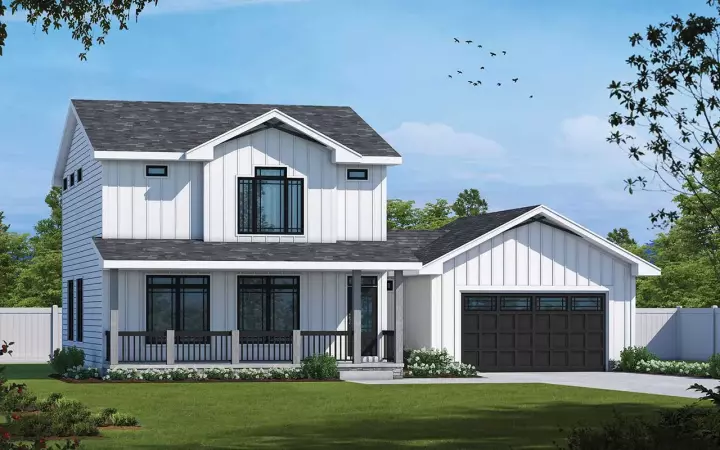 Modern Farmhouse house plans 10-2006 - front exterior, 1,837 sq ft, 3 bed, 3 bath house plans | Monster House Plans