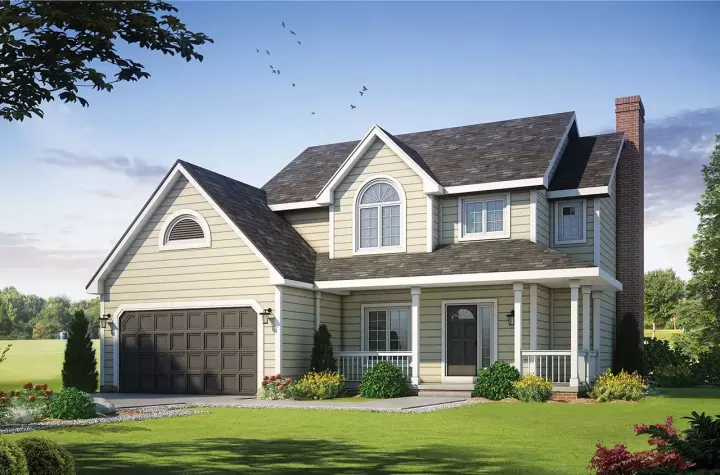 Traditional house plans 10-201 - front exterior, 1,882 sq ft, 4 bed, 2 bath house plans | Monster House Plans