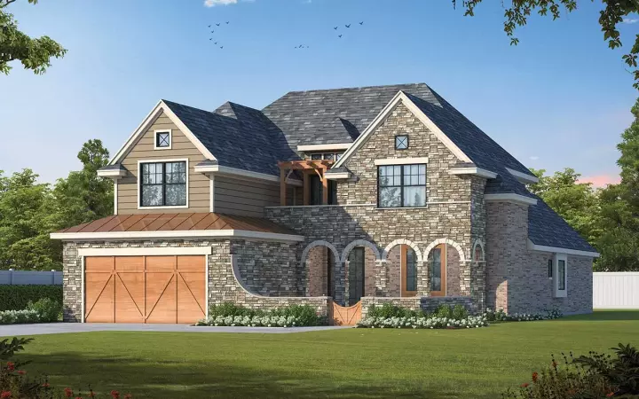 French Country house plans 10-2035 - front exterior, 3,424 sq ft, 4 bed, 3 bath house plans | Monster House Plans