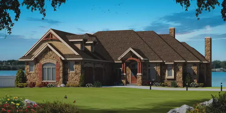 Craftsman house plans 10-2041 - front exterior, 8,106 sq ft, 4 bed, 5 bath house plans | Monster House Plans
