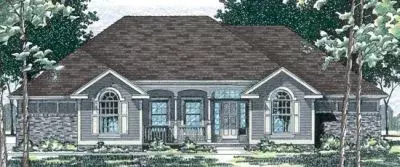 Traditional house plans 10-443 - front exterior, 2,311 sq ft, 3 bed, 2 bath house plans | Monster House Plans