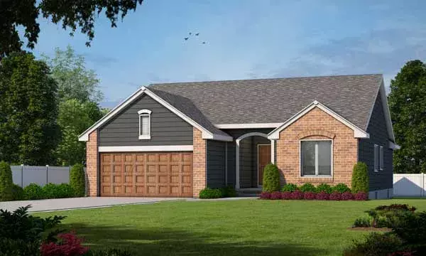 Traditional house plans 10-879 - front exterior, 1,392 sq ft, 3 bed, 2 bath house plans | Monster House Plans