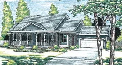 Traditional house plans 10-911 - front exterior, 2,151 sq ft, 3 bed, 2 bath house plans | Monster House Plans