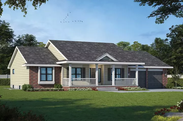 Country house plans 10-988 - front exterior, 2,042 sq ft, 3 bed, 2 bath house plans | Monster House Plans