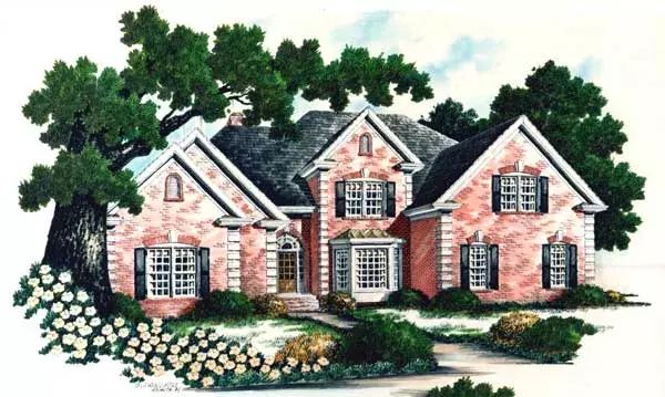 Traditional house plans 102-102 - front exterior, 3,074 sq ft, 3 bed, 3 bath house plans | Monster House Plans