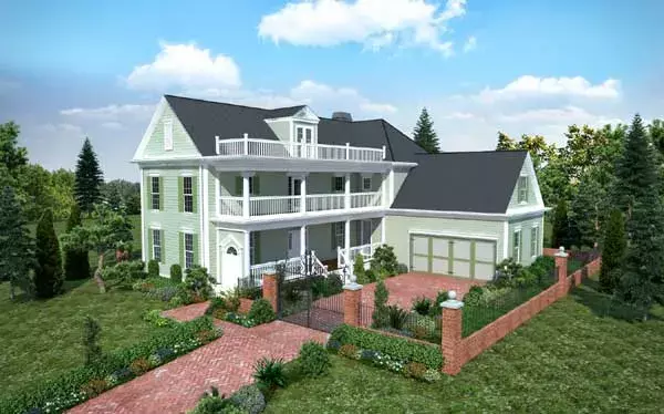 Southern Colonial house plans 102-103 - front exterior, 3,357 sq ft, 3 bed, 3 bath house plans | Monster House Plans