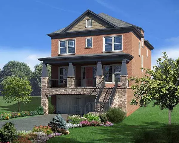 Bungalow house plans 102-107 - front exterior, 3,072 sq ft, 4 bed, 4 bath house plans | Monster House Plans