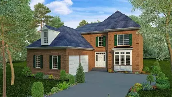 Traditional house plans 102-108 - front exterior, 2,327 sq ft, 3 bed, 2 bath house plans | Monster House Plans