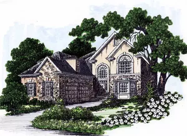 Traditional house plans 102-109 - front exterior, 2,327 sq ft, 3 bed, 2 bath house plans | Monster House Plans