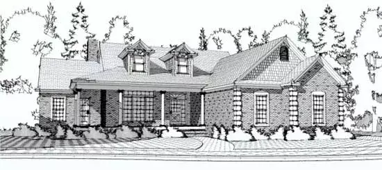 Country house plans 103-102 - front exterior, 3,572 sq ft, 3 bed, 2 bath house plans | Monster House Plans