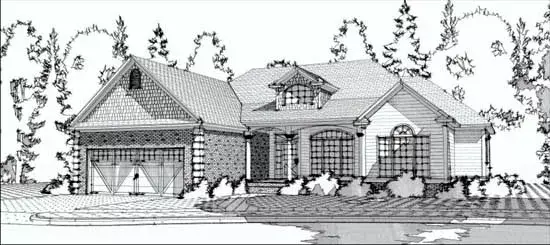 Traditional house plans 103-103 - front exterior, 1,897 sq ft, 3 bed, 2 bath house plans | Monster House Plans
