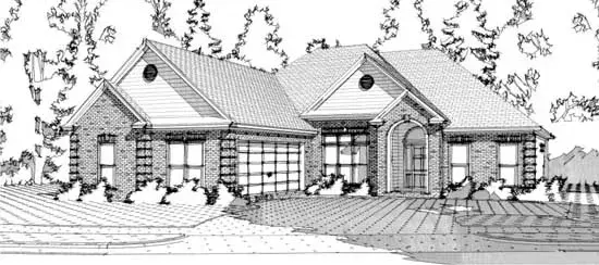 Traditional house plans 103-133 - front exterior, 2,068 sq ft, 3 bed, 2 bath house plans | Monster House Plans