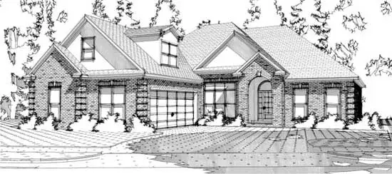 Traditional house plans 103-134 - front exterior, 1,993 sq ft, 3 bed, 2 bath house plans | Monster House Plans