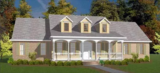 Country house plans 103-135 - front exterior, 2,773 sq ft, 3 bed, 3 bath house plans | Monster House Plans