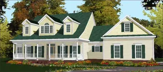 Farmhouse house plans 103-142 - front exterior, 2,649 sq ft, 4 bed, 3 bath house plans | Monster House Plans