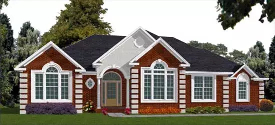 Mediterranean house plans 103-145 - front exterior, 2,444 sq ft, 3 bed, 2 bath house plans | Monster House Plans