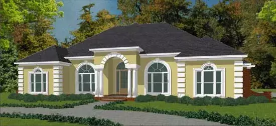 Mediterranean house plans 103-155 - front exterior, 3,000 sq ft, 4 bed, 2 bath house plans | Monster House Plans