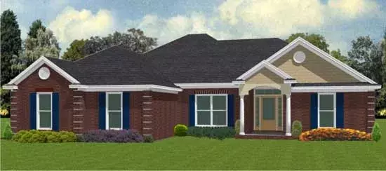 Traditional house plans 103-161 - front exterior, 1,846 sq ft, 4 bed, 2 bath house plans | Monster House Plans