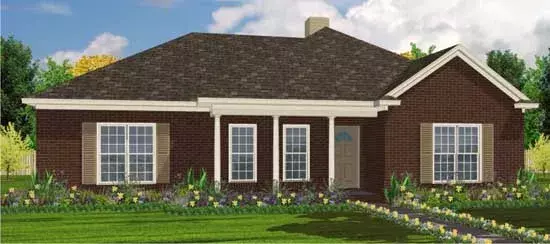 Traditional house plans 103-167 - front exterior, 1,634 sq ft, 4 bed, 2 bath house plans | Monster House Plans