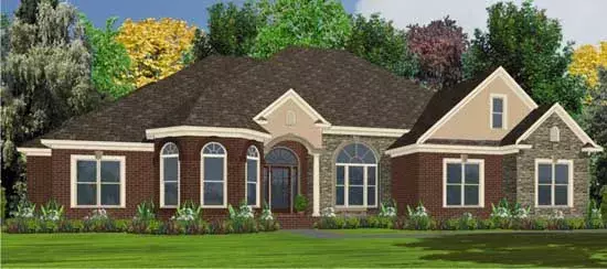 Traditional house plans 103-172 - front exterior, 2,572 sq ft, 4 bed, 3 bath house plans | Monster House Plans